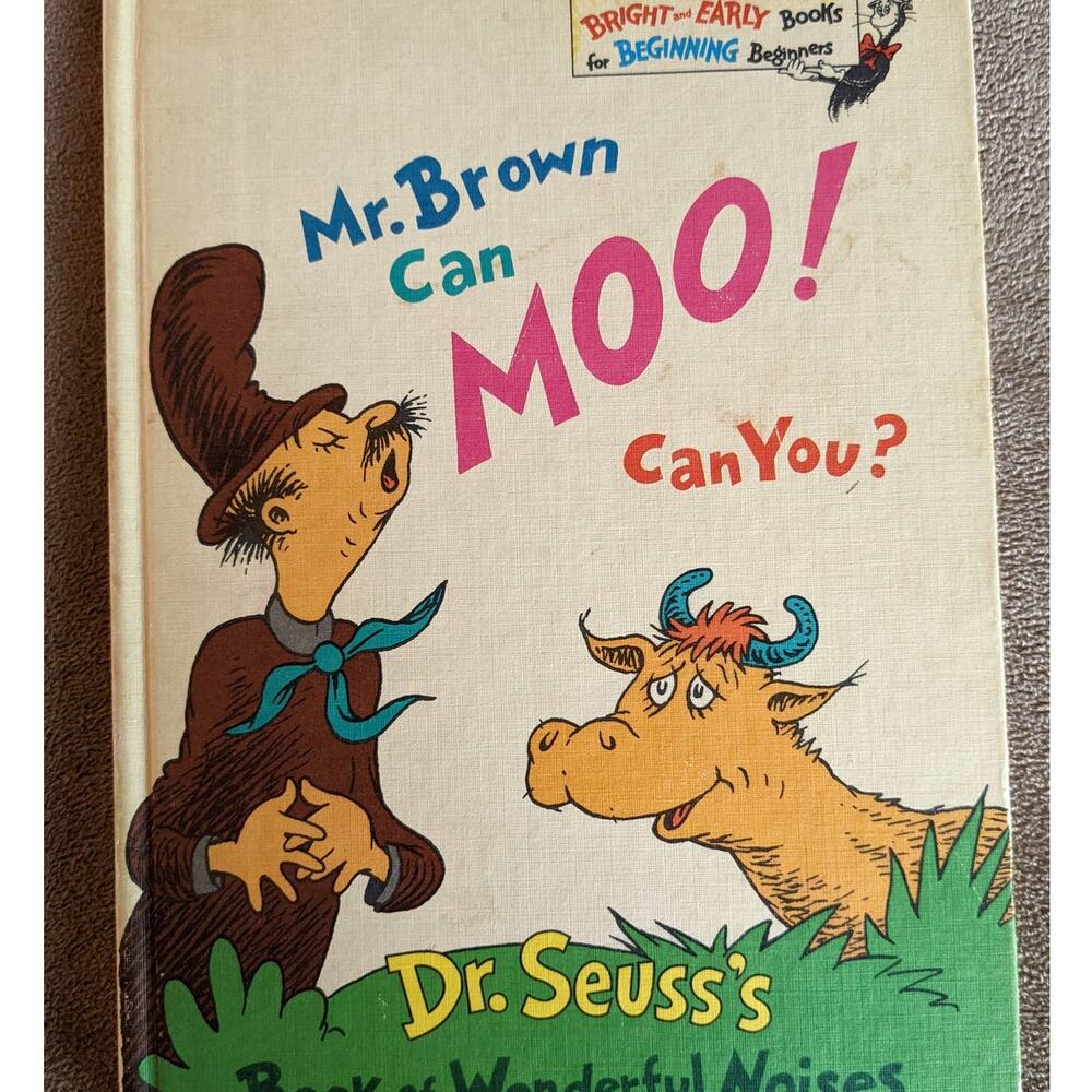 Dr Seuss Book Mr Brown Can Moo Can You Wonderful Noises Book Club Edition 1970
